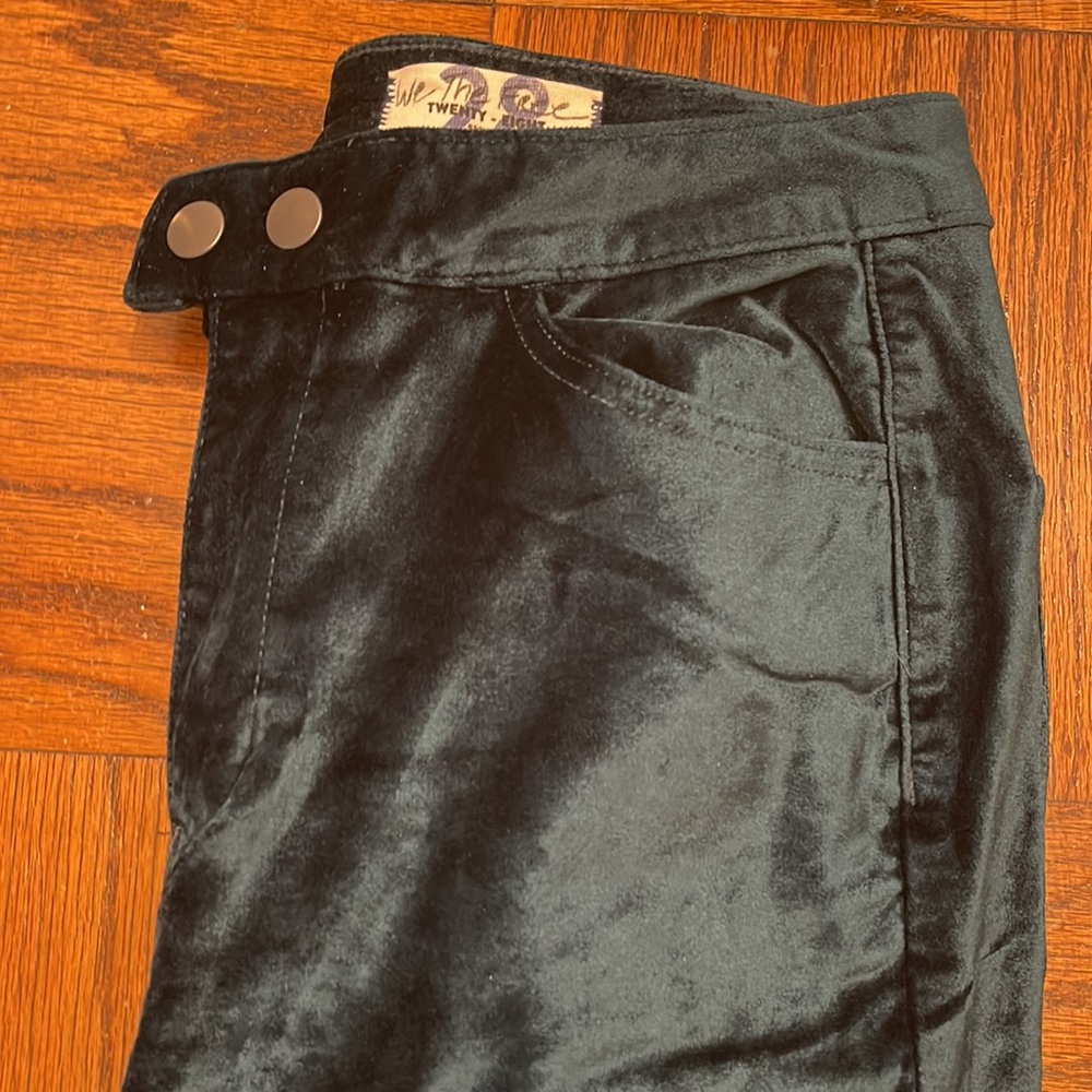 Free People Sweet Jane Velvet Skinny Cropped Pants Neptune - Picture 5 of 5